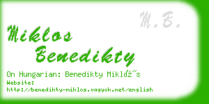 miklos benedikty business card